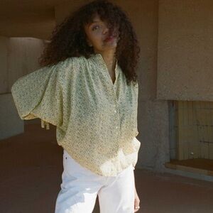 Down O’Keefe Blouse Moonflower